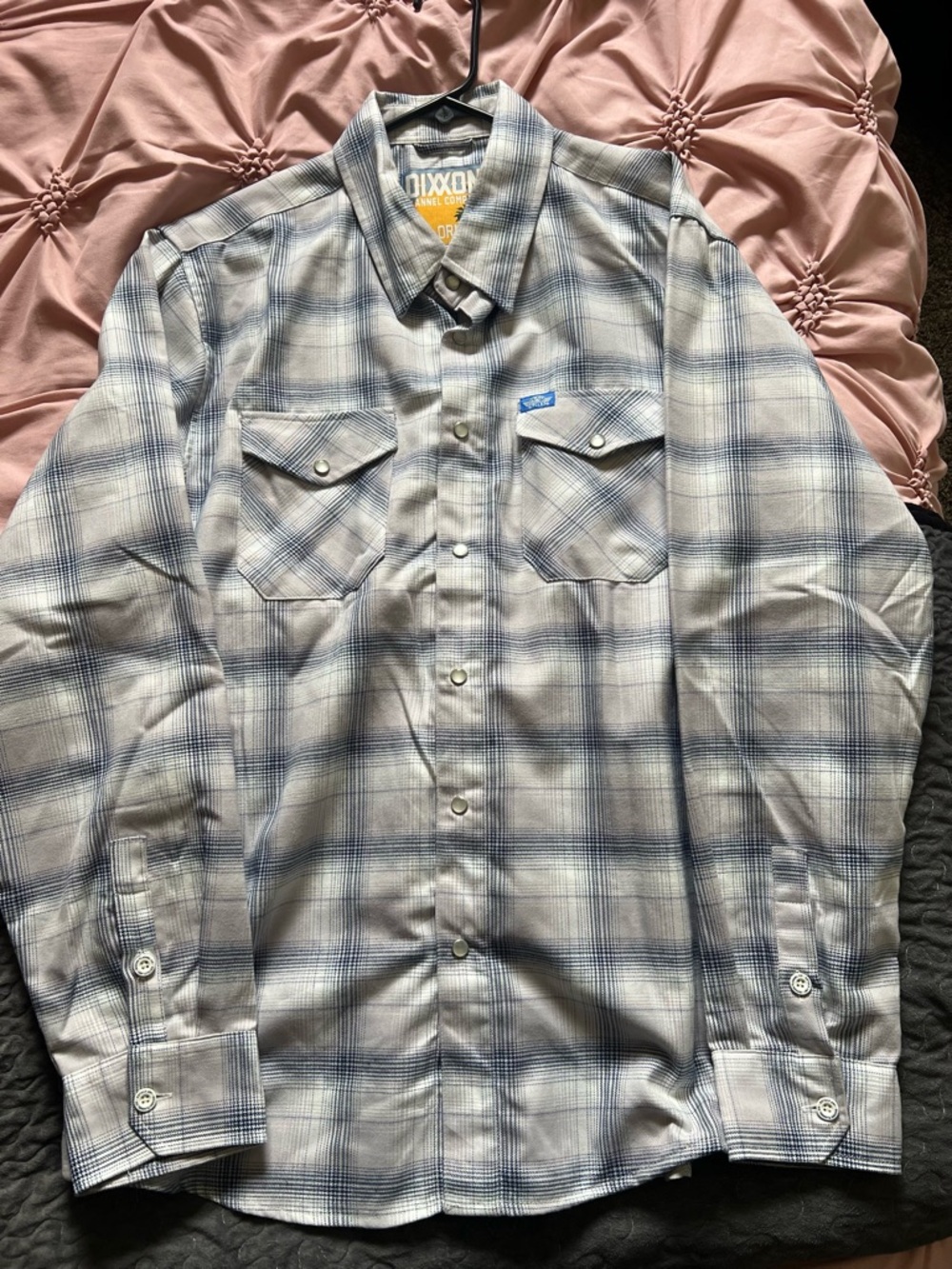 DIXXON Flannel XL Blue & Light Gray Plaid Men's Button-Down Shirt